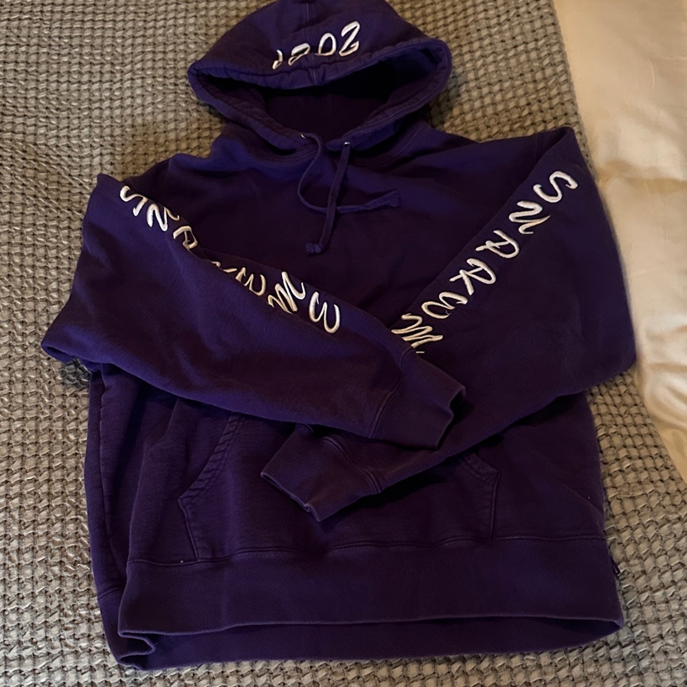 Supreme Purple Hoodie with White Script